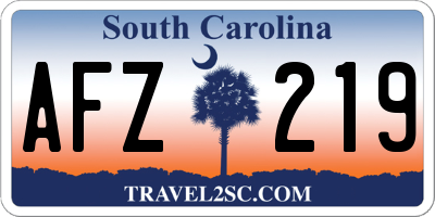 SC license plate AFZ219