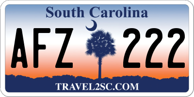 SC license plate AFZ222