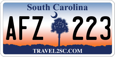 SC license plate AFZ223