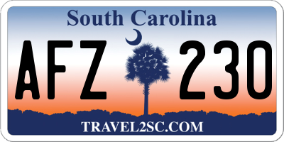 SC license plate AFZ230