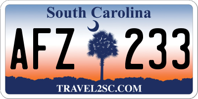 SC license plate AFZ233