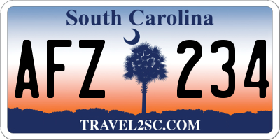 SC license plate AFZ234