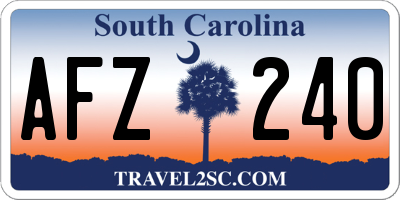 SC license plate AFZ240