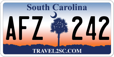 SC license plate AFZ242