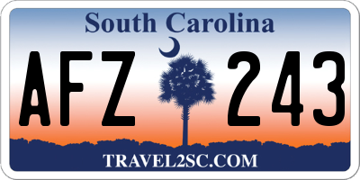 SC license plate AFZ243