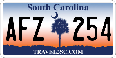SC license plate AFZ254
