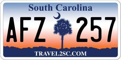 SC license plate AFZ257