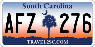 SC license plate AFZ276