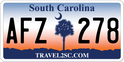 SC license plate AFZ278