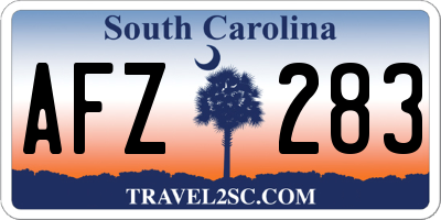 SC license plate AFZ283