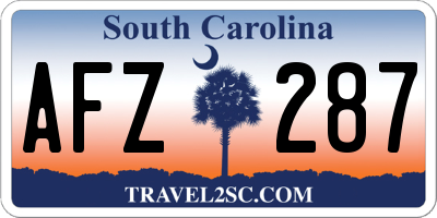SC license plate AFZ287