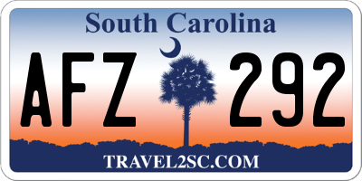 SC license plate AFZ292