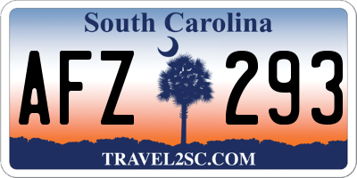 SC license plate AFZ293