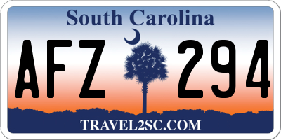 SC license plate AFZ294