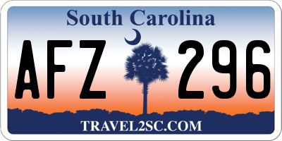 SC license plate AFZ296
