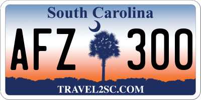 SC license plate AFZ300