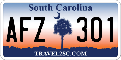 SC license plate AFZ301