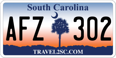 SC license plate AFZ302