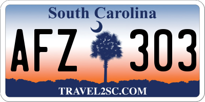 SC license plate AFZ303