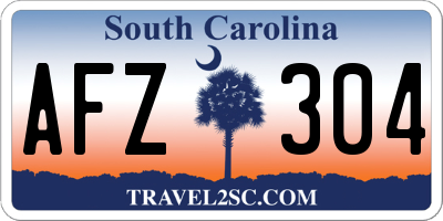 SC license plate AFZ304