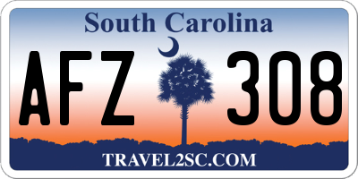 SC license plate AFZ308