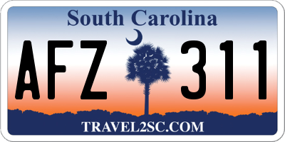 SC license plate AFZ311