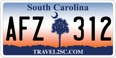 SC license plate AFZ312