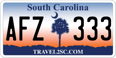 SC license plate AFZ333