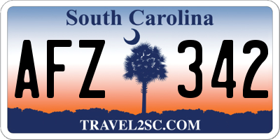 SC license plate AFZ342