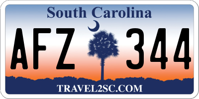 SC license plate AFZ344