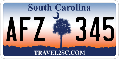 SC license plate AFZ345