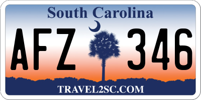 SC license plate AFZ346