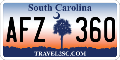 SC license plate AFZ360