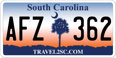 SC license plate AFZ362