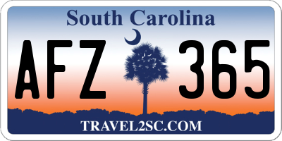 SC license plate AFZ365