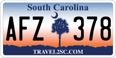 SC license plate AFZ378