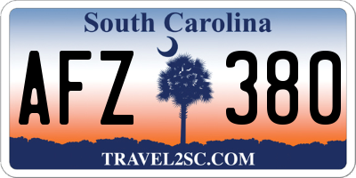 SC license plate AFZ380