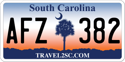 SC license plate AFZ382
