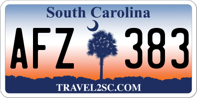 SC license plate AFZ383