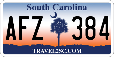 SC license plate AFZ384
