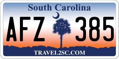 SC license plate AFZ385