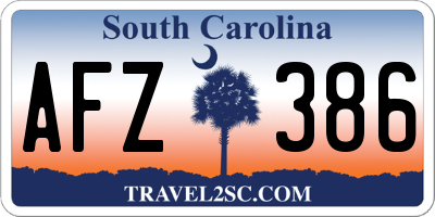 SC license plate AFZ386