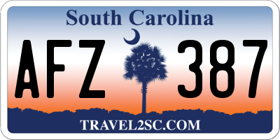 SC license plate AFZ387