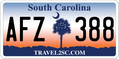 SC license plate AFZ388