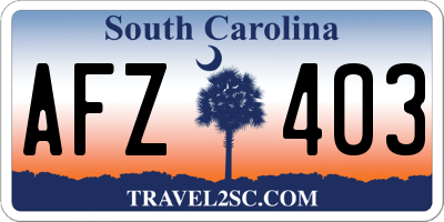 SC license plate AFZ403