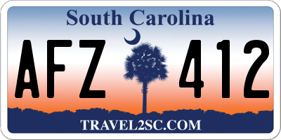 SC license plate AFZ412