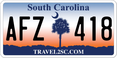 SC license plate AFZ418