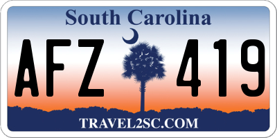 SC license plate AFZ419