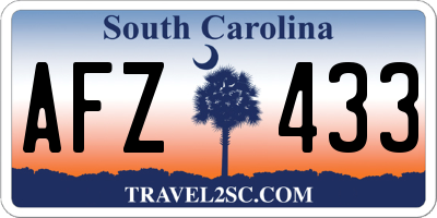 SC license plate AFZ433