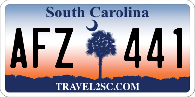 SC license plate AFZ441